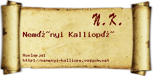 Neményi Kalliopé névjegykártya